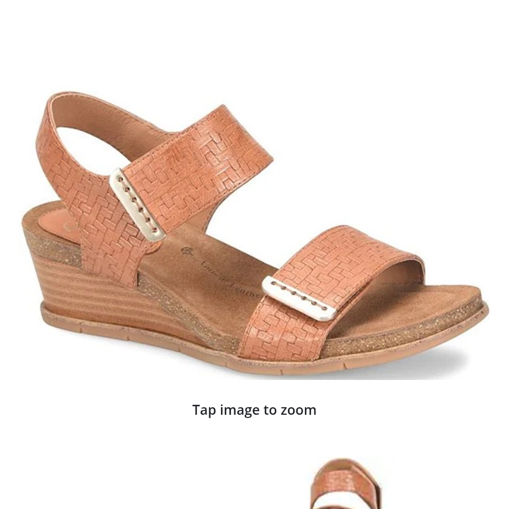 Sofft Verdi Adjustable Leather Woven Wedge Sandals Like New